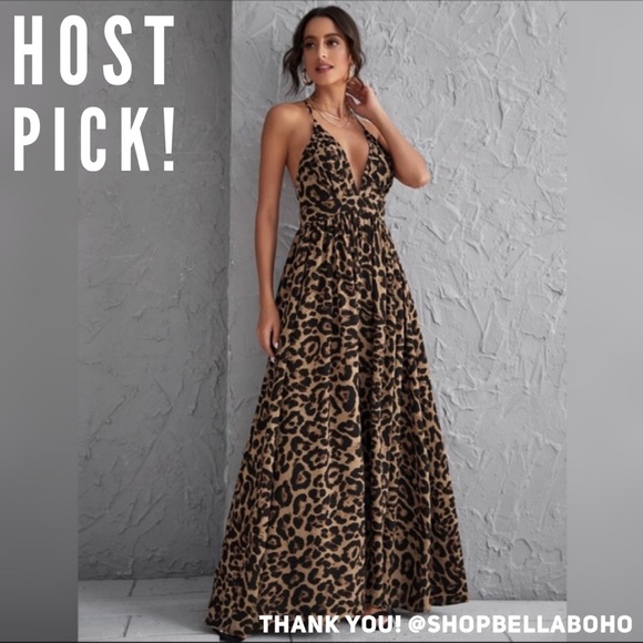 Women’s Leopard Maxi Dress M Medium - Picture 4 of 4